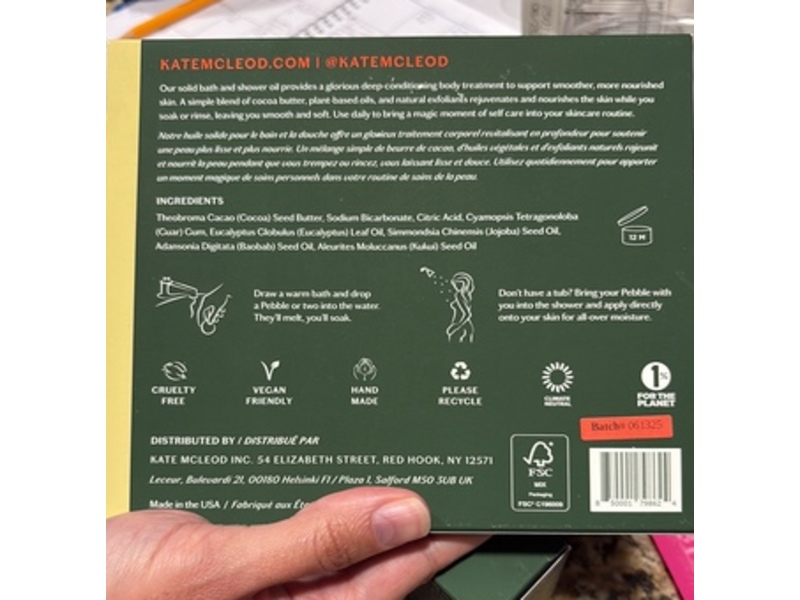 Kate Mc Leod Solid Bath & Shower Oil, Breathe Pebble, 4.75 oz/135 g