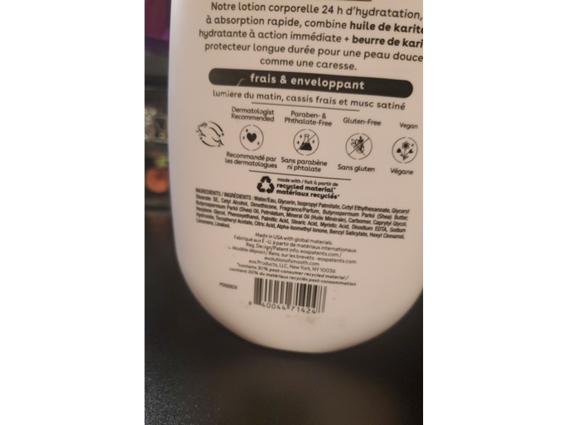 Eos 24H Moisture Hydration Lotion, Fresh & Cozy, 16 fl oz/473 mL