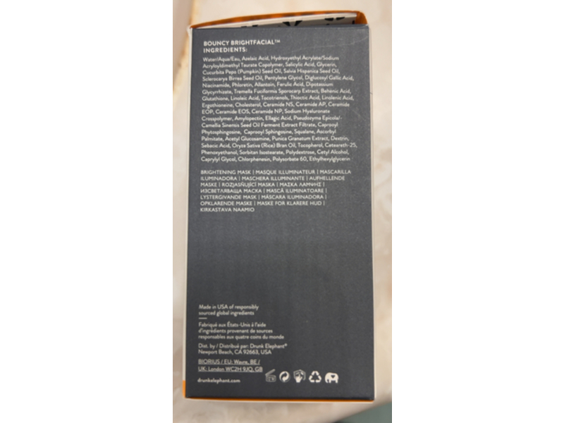 Drunk Elephant Bouncy Brightfacial Masque Illuminateur, 1.69 fl oz/50 mL