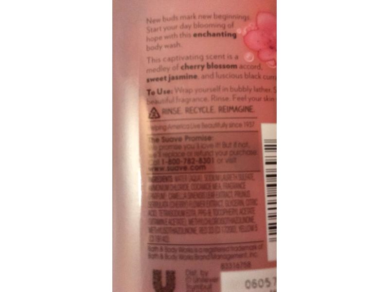 Suave Essentials Body Wash, Wild Cherry Blossom, 18 fl oz/532 mL