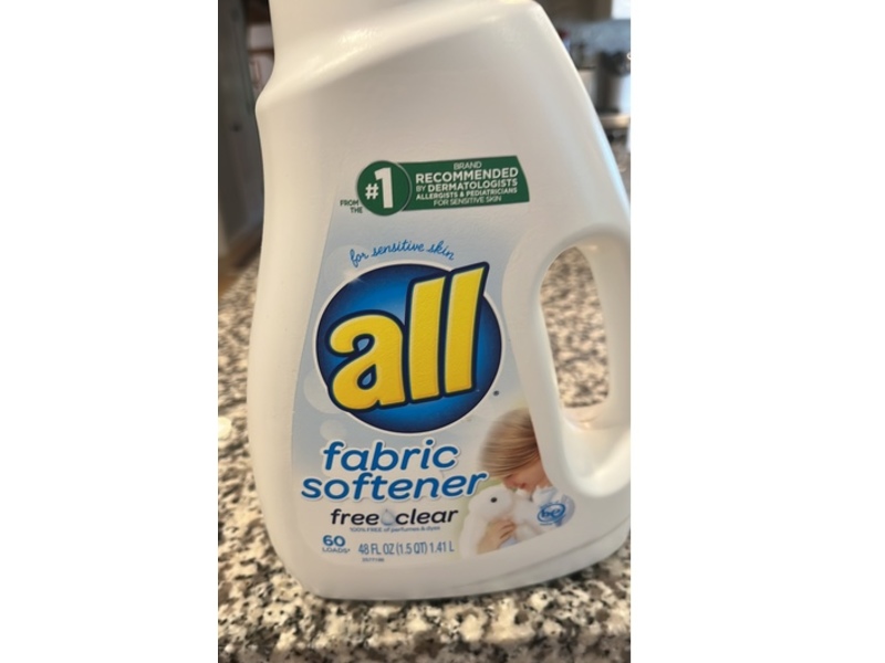 All Fabric Softener, Free & Clear, 60 Loads, 48 fl oz/1.41 L