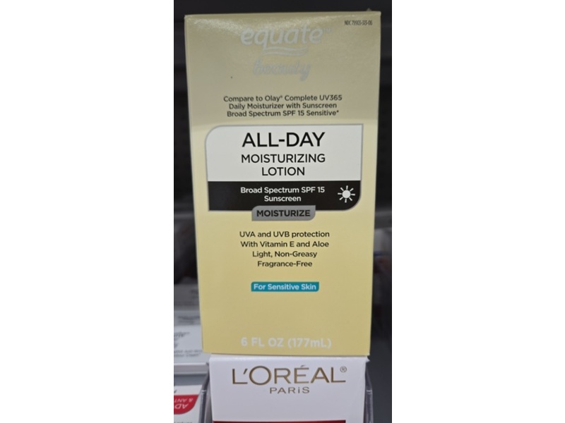 Equate All-Day Moisturizing Sunscreen Lotion, SPF 15, 6 fl oz/177 mL