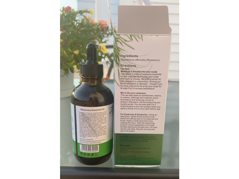 Aliver Essential Oil, Rosemary, 4.04 fl oz/120 mL