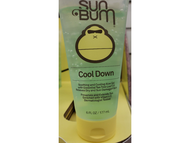 Sun Bum Cool Down Soothing & Cooling Aloe Gel, Essential Tea Tree Leaf Oil, 6 fl oz/177 mL
