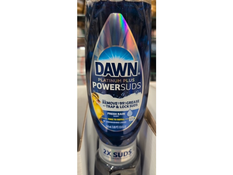 Dawn Platinum Plus PowerSuds Dishwashing Liquid, Fresh Rain, 17.4 fl oz/514 mL