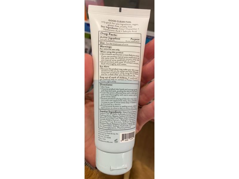 Peach & Lily Peach Slices Acne Clarifying Cleanser, Salicylic Acid, 1.0 oz/30 mL