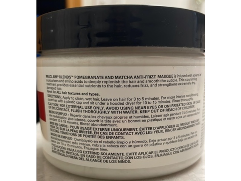 Proclaim Blends Anti-Frizz Mask, Pomegranate And Matcha, 12 oz/340 g