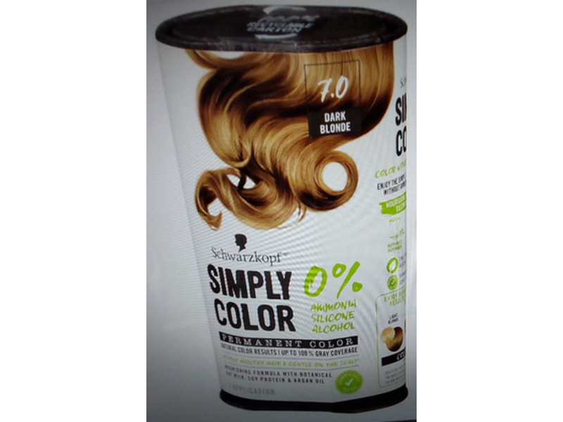 Schwarzkopf Simply Color Permanent Hair Color, 7.0 Dark Blonde, 1 Application