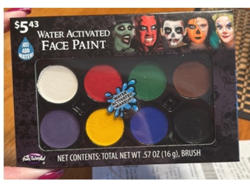 Fun World Water Activated Face Paint Palette, 0.57 oz/16 g