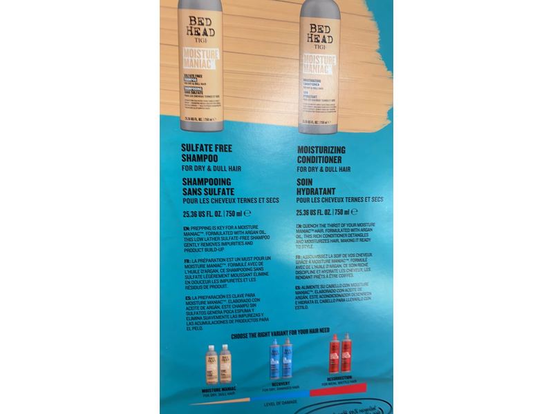 Tigi Bed Head Moisture Maniac Moisturizing Shampoo & Conditioner, 25.36 fl oz/750 mL