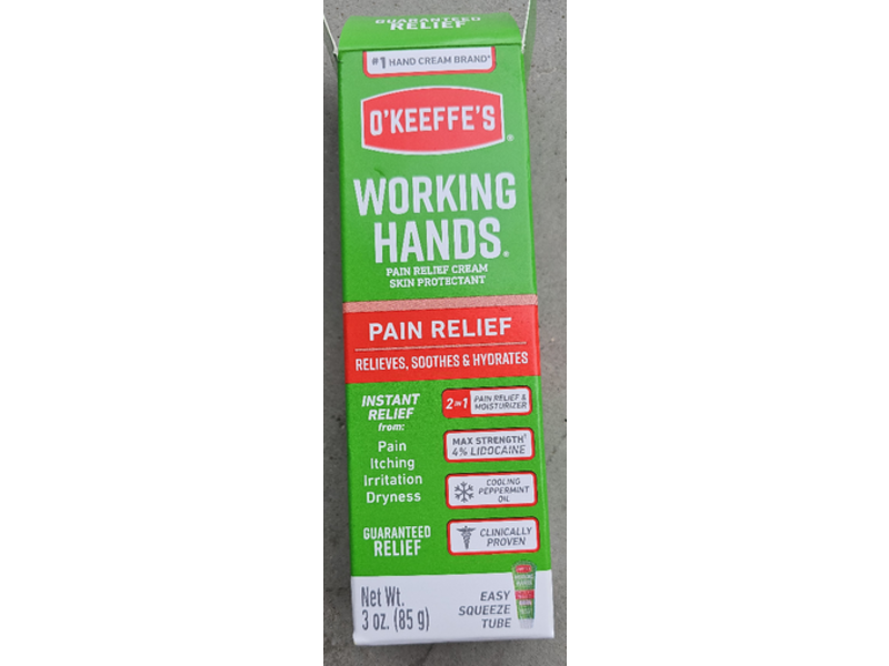 O'Keeffe's Working Hands Pain Relief Cream, 3 oz/85 g