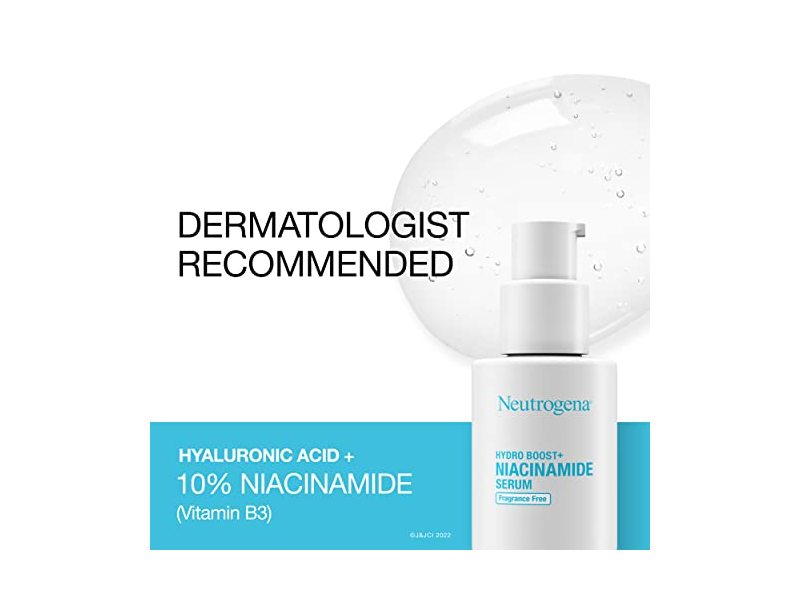 Neutrogena Hydro Boost+ 10% Niacinamide Serum, Fragrance Free, 1 fl oz/29 mL
