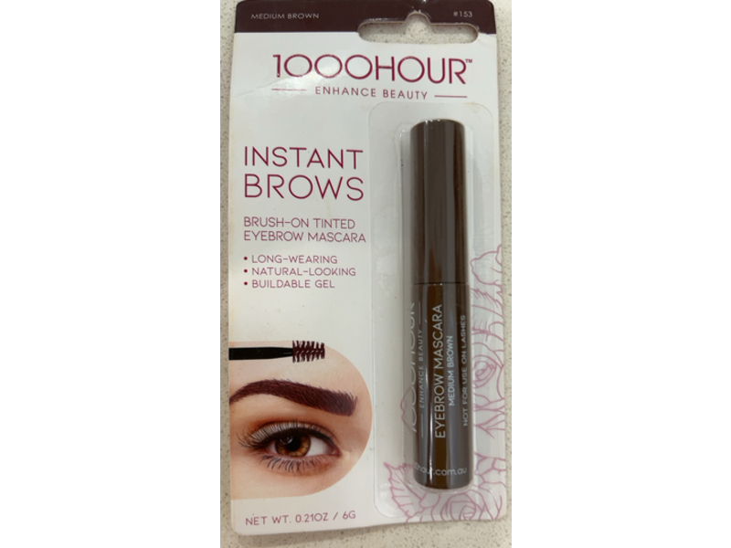 1000 Hours Tinted Eyebrow Mascara, Medium Brown, 0.21 oz/6 g