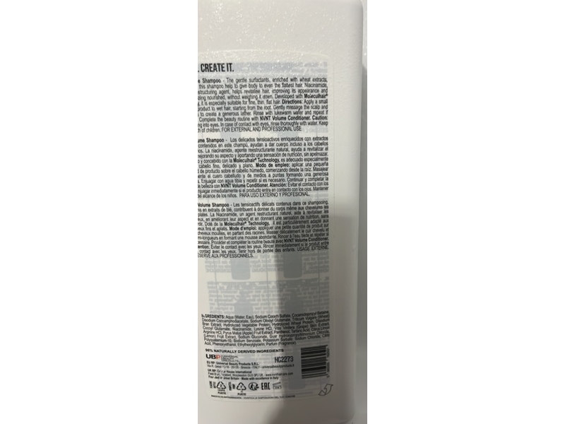 NVNT Haircare Volume Shampoo, 33.81 fl oz/1000 mL