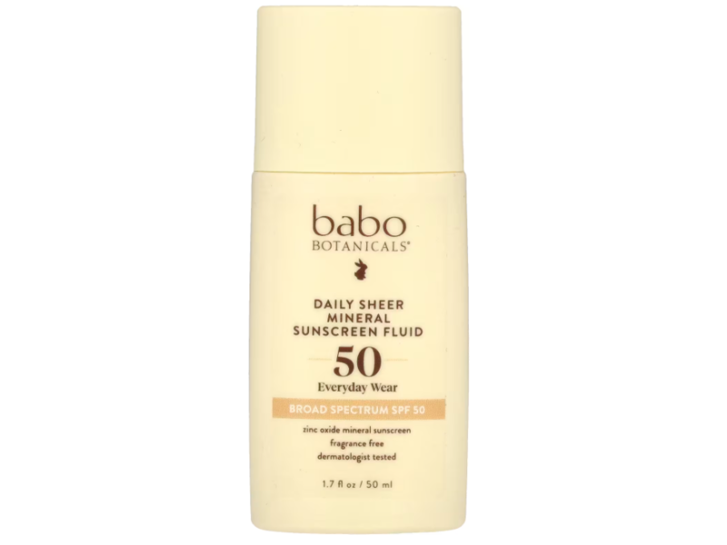 Babo Botanicals daily Sheer Mineral Sunscreen Fluid, SPF 50, 1.7 fl oz/50 mL