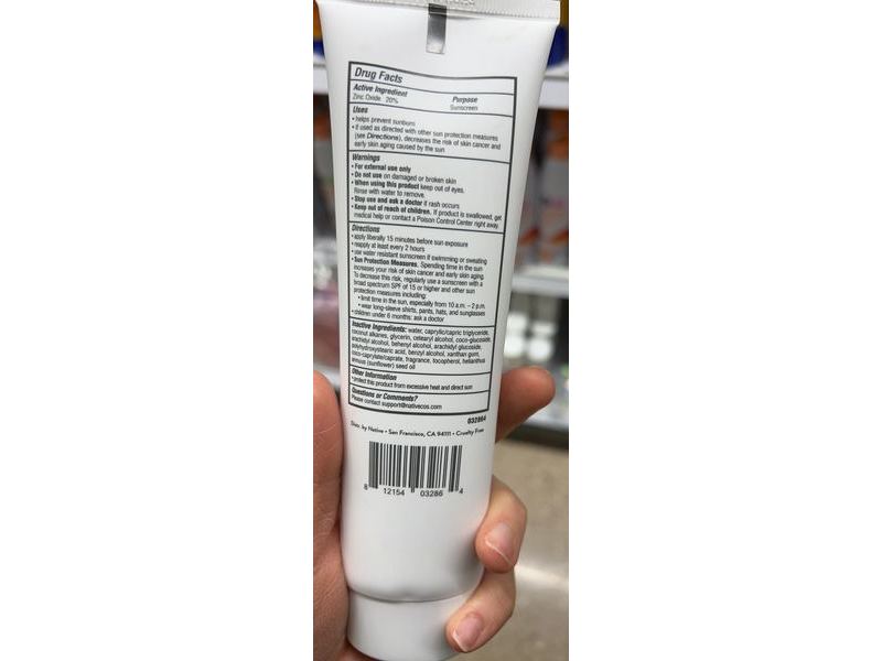 Native Mineral Sunscreen With Zinc Oxide, Coconut & Pineapple, SPF 30, 5 fl oz/147 mL