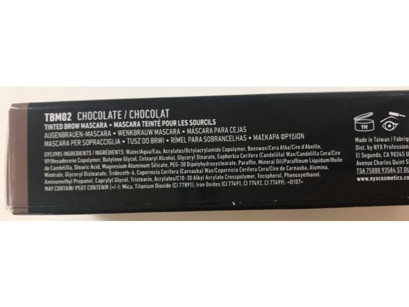 Nyx Professional Makeup Tinted Brow Mascara, Chocolate, 0.22 fl oz/6.5 mL