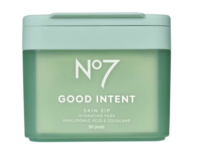 No7 Good Intent Skin Sip Hydrating Pads, Hyaluronic Acid & Squalane, 80 Count