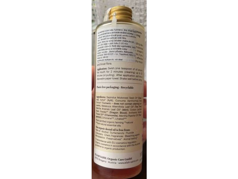 Eliah Sahil Organic Dental Oil, Turmeric, 100 mL