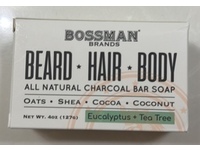 Bossman All Natural Charcoal Bar Soap, Eucalyptus + Tea Tree, 40 oz/127 g - thumbnail 2