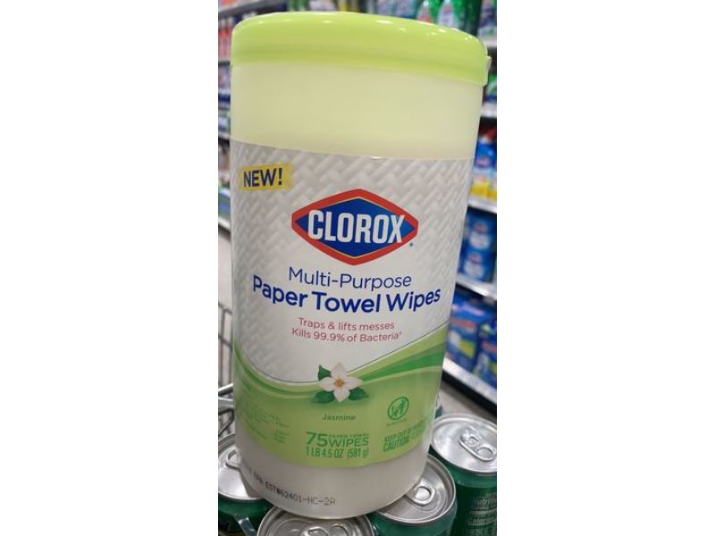 Clorox Multi-Purpose Paper Towel Wipes, Jasmine, 4.5 oz/581 g, 75 Wipes