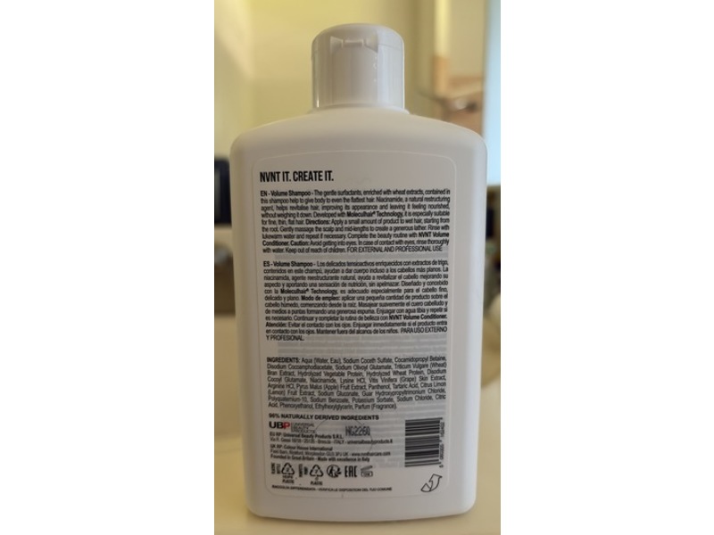 NVNT Haircare Volume Shampoo, 13.52 fl oz/400 mL