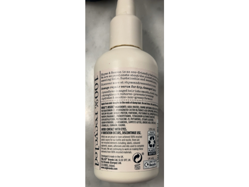 Rhyme & Reason Damage Repair Serum, Plant Protein, 3.3 fl oz/100 mL