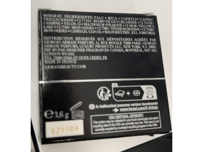 Giorgio Armani Luminous Silk Glow Blush, 61 Desire, 0.12 oz/3.6 g