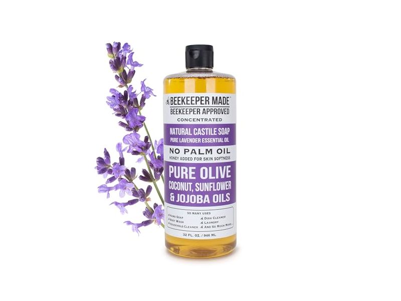 Beekeeper Made Natural Castile Soap, Lavender, 32 fl oz/946 mL