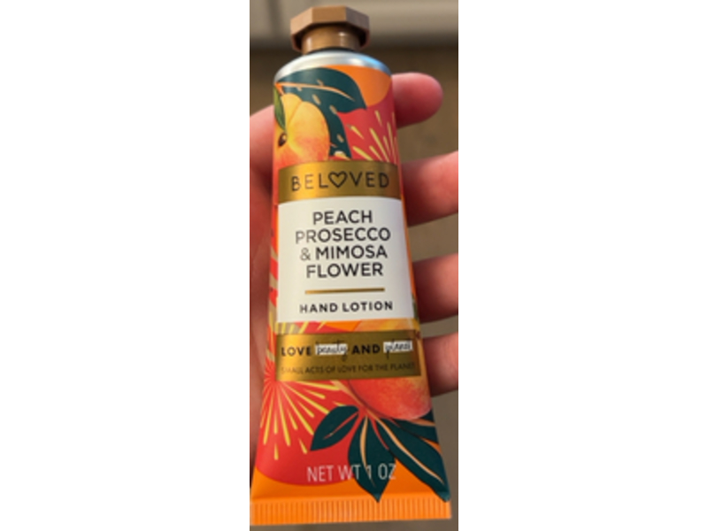 Love Beauty & Planet Beloved Hand Lotion, Peach Prosecco & Mimosa Flower, 1 oz