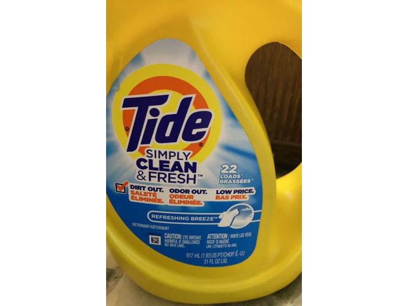 Tide Simply Clean & Fresh Detergent, Refreshing Breeze, 31 oz/917 mL