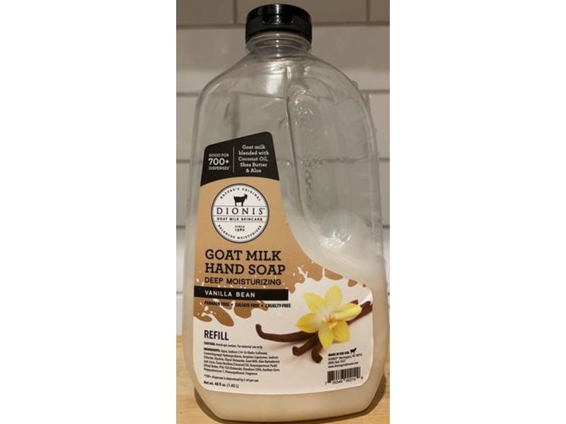 Dionis Goat Milk Deep Moisturizing Hand Soap, Vanilla Bean, 4.8 fl oz/1.42 L