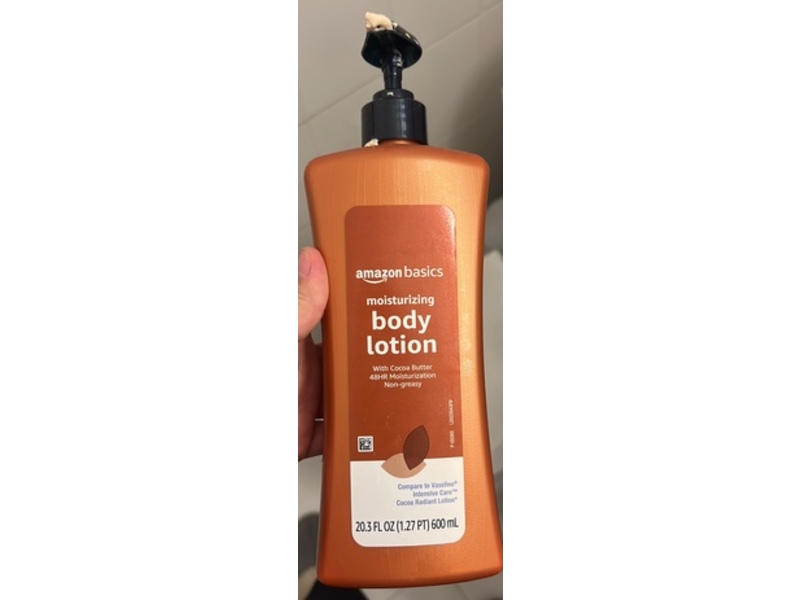 Amazon Basics Moisturizing Body Lotion, Cocoa Butter, 20. fl oz/600 mL