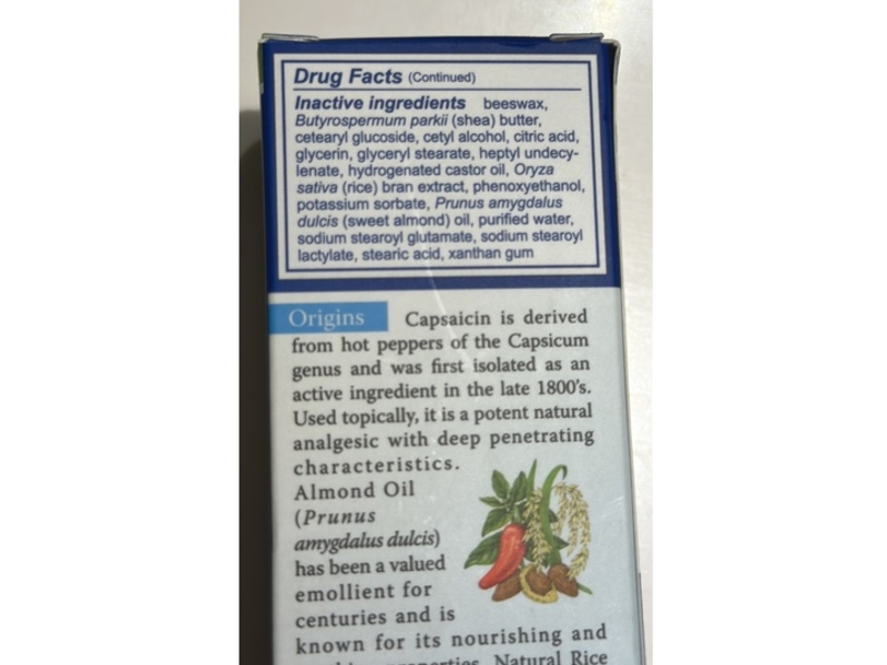 Earth's Care Arthritis Cream, Rice Bran & Almond Oil, 2.4 fl oz/68 g