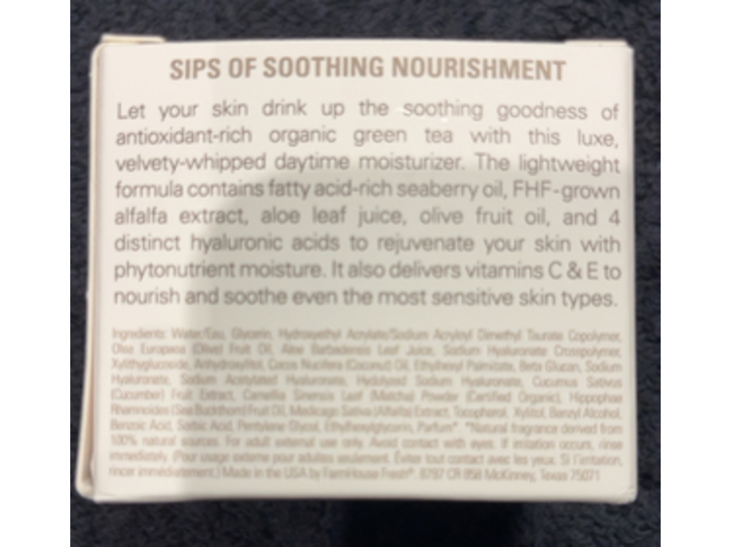 Farm House Fresh Fields of Green Soothing Moisturizer, Organic Matcha, 1.7 fl oz/50 mL