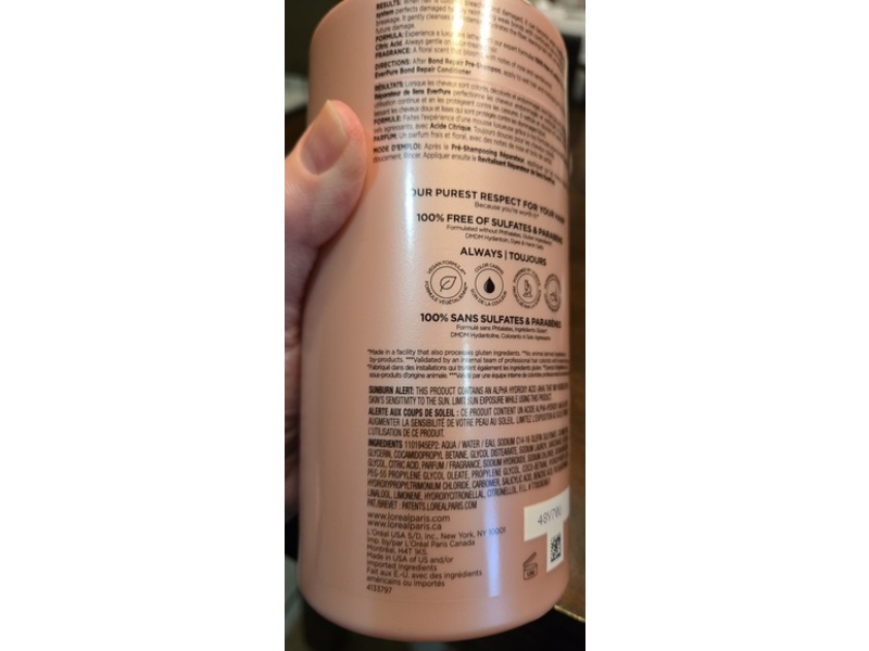 L'Oreal Paris Bond Repair Shampoo, 23 fl oz/680 mL