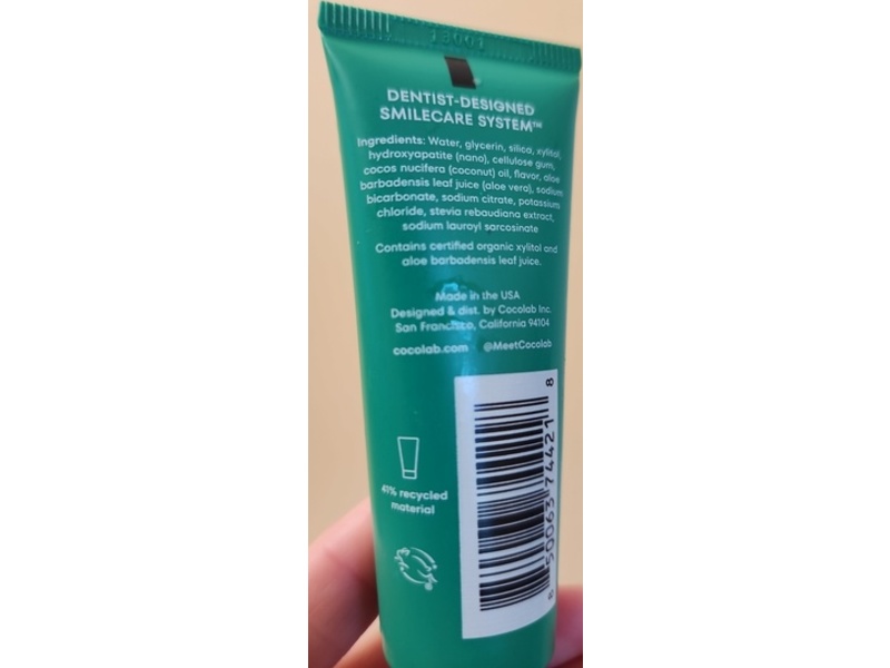 Cocolab Cocoshine Whitening Toothpaste, Delightful Mint, 1 oz/28 g
