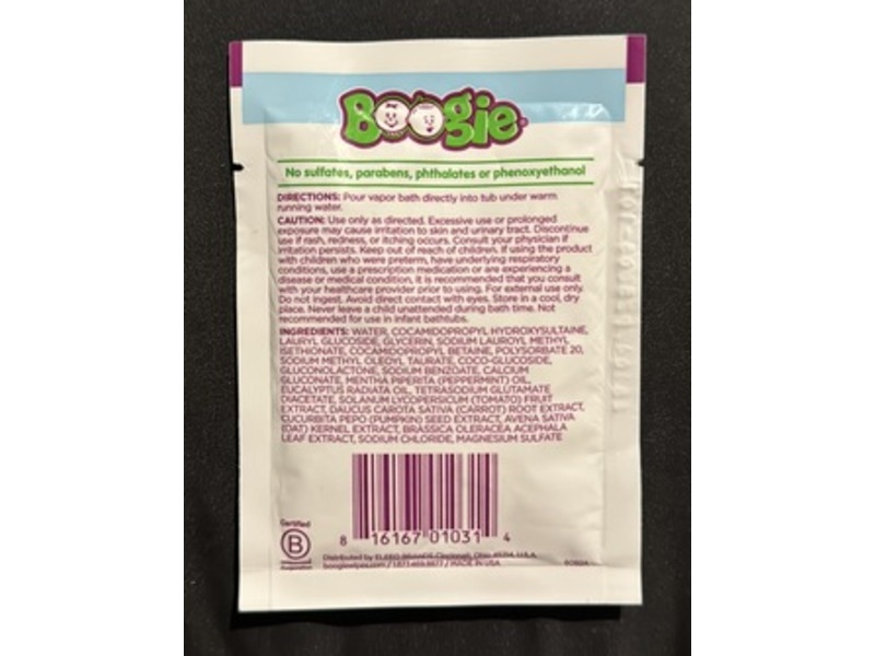 Boogie Bubbling Vapor Bath, Mint Eucalyptus Scent, 1 fl oz/29.6 mL