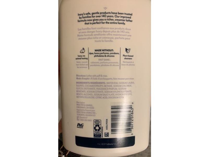 Ivory Mild & Gentle Body Wash, Milk & Honey, 35 fl oz/1.3 L