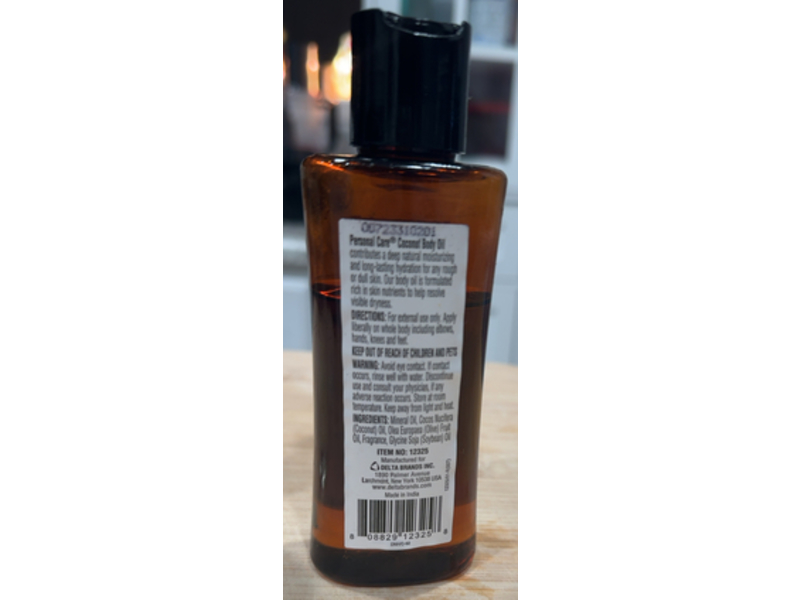 Personal Care Body Oil, Natural Coconut Oil, 4 fl oz/118 mL