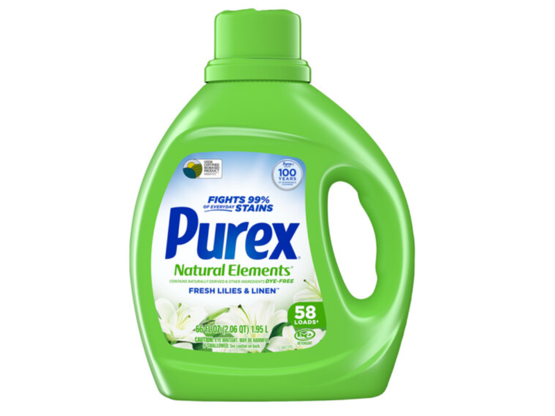 Purex Natural Elements Liquid Laundry Detergent, Fresh Lilies & Linen, 58 Loads, 66 fl oz/1.95 L