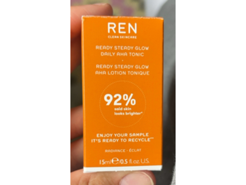REN Radiance Ready Steady Glow Daily AHA Tonic, 0.5 fl oz/15 mL