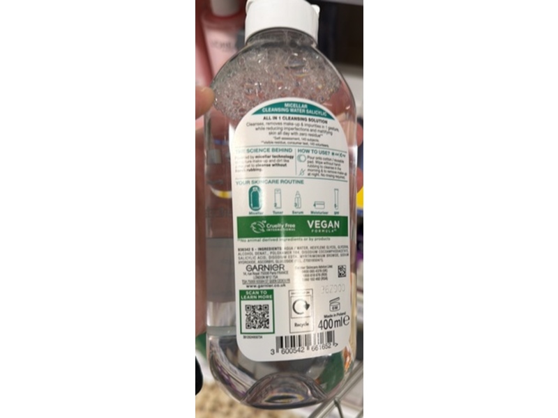 Garnier Micellar Cleansing Water, Salicyclic, 200 mL