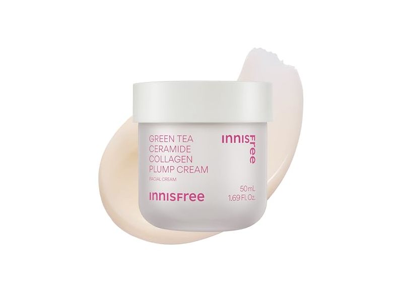 InnisFree Plump Cream, Green Tea + Ceramide + Collagen, 1.69 fl oz/50 mL