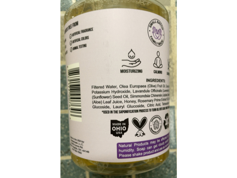 Beekeeper Made Natural Castile Foaming Hand Soap, Lavender, 16 fl oz/473 mL