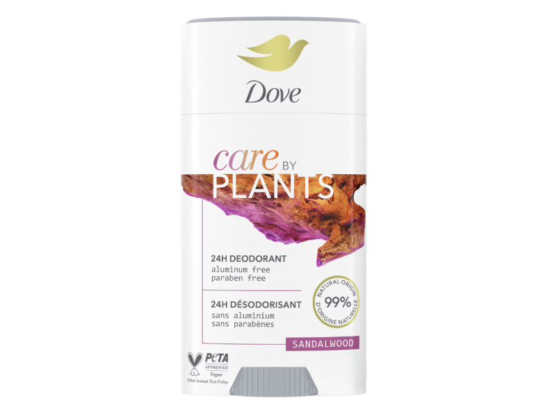 Dove Care By Plants 24h Deodorant, Sandalwood, 2.6 oz/74 g