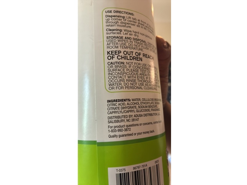 Nature's Promise Surface Cleaning Wipes, Lemon Scented, 35 Count