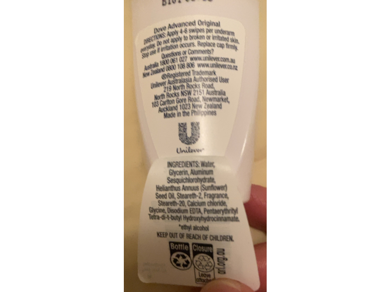 Dove Antiperspirant Roll On, Original, 50 mL