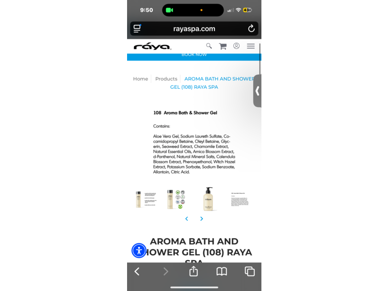 Raya Aroma Bath & Shower Gel, 8 fl oz/240 mL