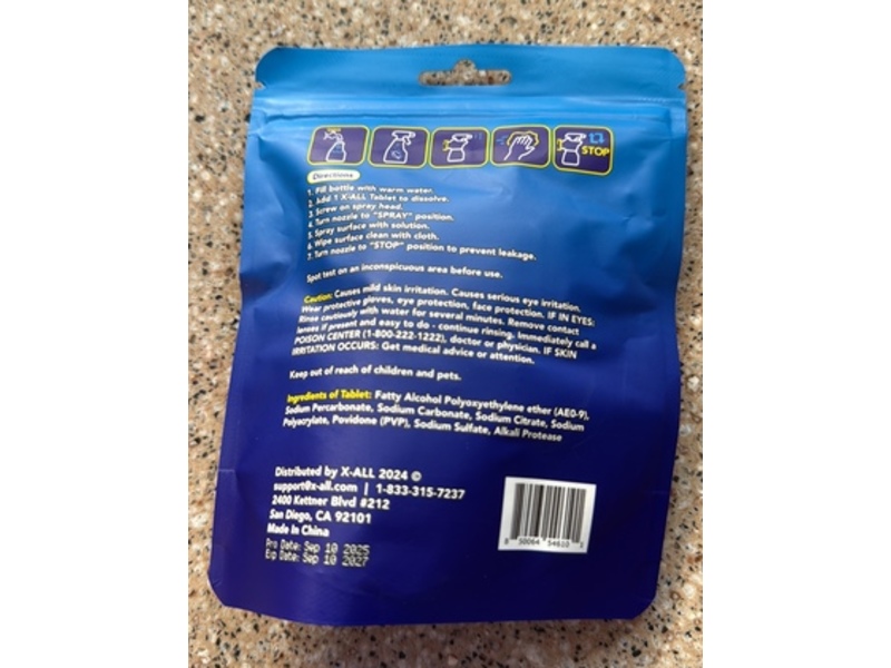 X-ALL Multi-Purpose Cleaning Tablets, 9 g, 5 Count